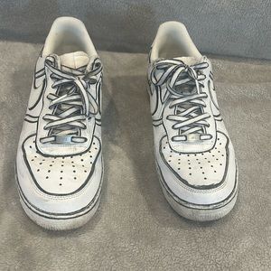 Authentic Men’s Nike Air 1 sneakers customized with permanent sharpie. Size 11